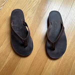 Rainbow womens Dark Brown Leather Sandals